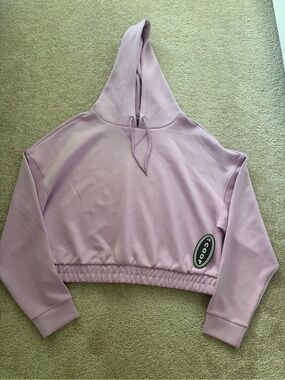 COOP Lilac Cropped Hoodie with Drawstring Hood